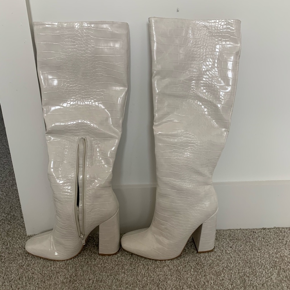 White Heeled Boots